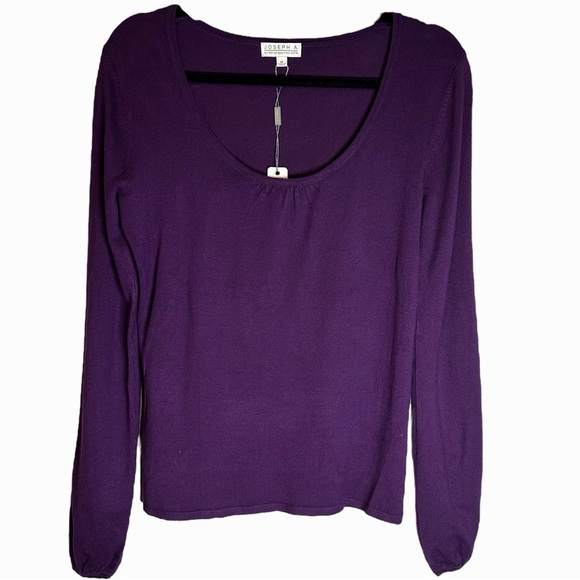 Joseph‎ A Macys Eggplant Sweater Lightweight #FAM9794 NWT Size Medium - Picture 1 of 10